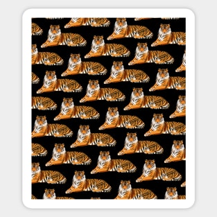 Tiger Pattern on Black Background Sticker